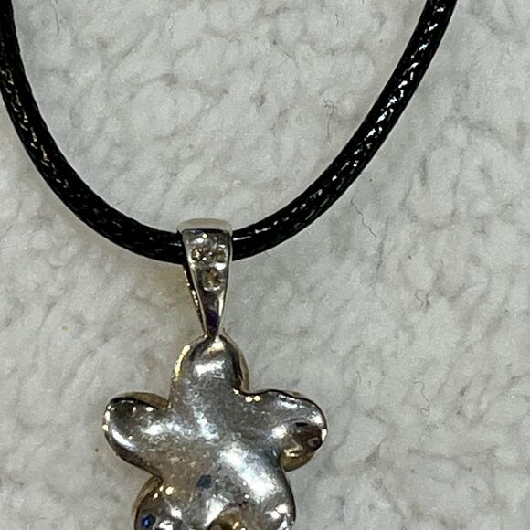 VTG Kuuipo Hawaiian Sterling Silver Flower Pendant Necklace Pink Stone Coquette - Picture 9 of 10